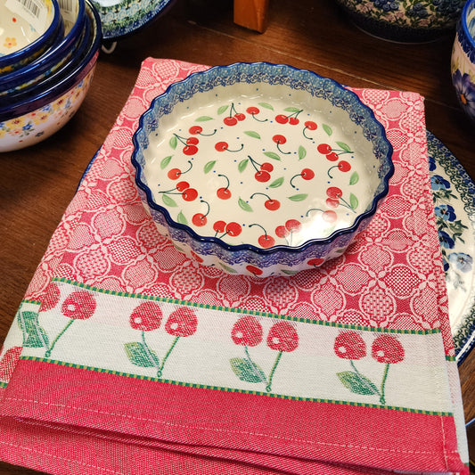Bundle ~ Cherry Towel & Fluted tart Baker 7.5"x1.5" (Save $10)