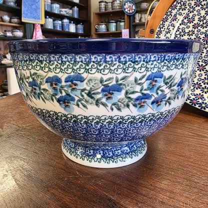 Bowl  Pedestal - Large 9"wx5"H  A14-2273X  Winter Viola pf0526