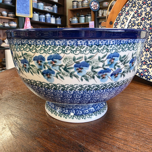 Bowl  Pedestal - Large 9"wx5"H  A14-2273X  Winter Viola pf0526