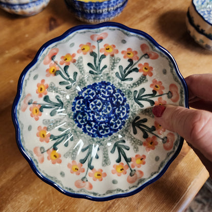 Bowl ~ Scalloped ~ 4.5" 0560X ~ Peach Spring Daisy