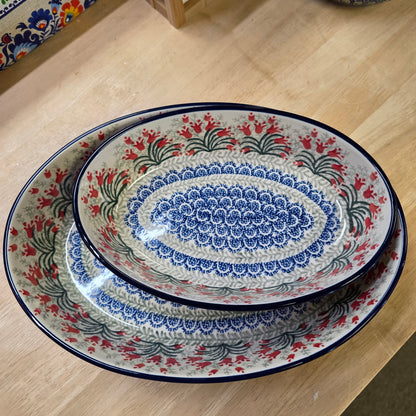 2 pc / 9.5" Oval Baker & 12" Oval Baker 1437X Crimson Bells