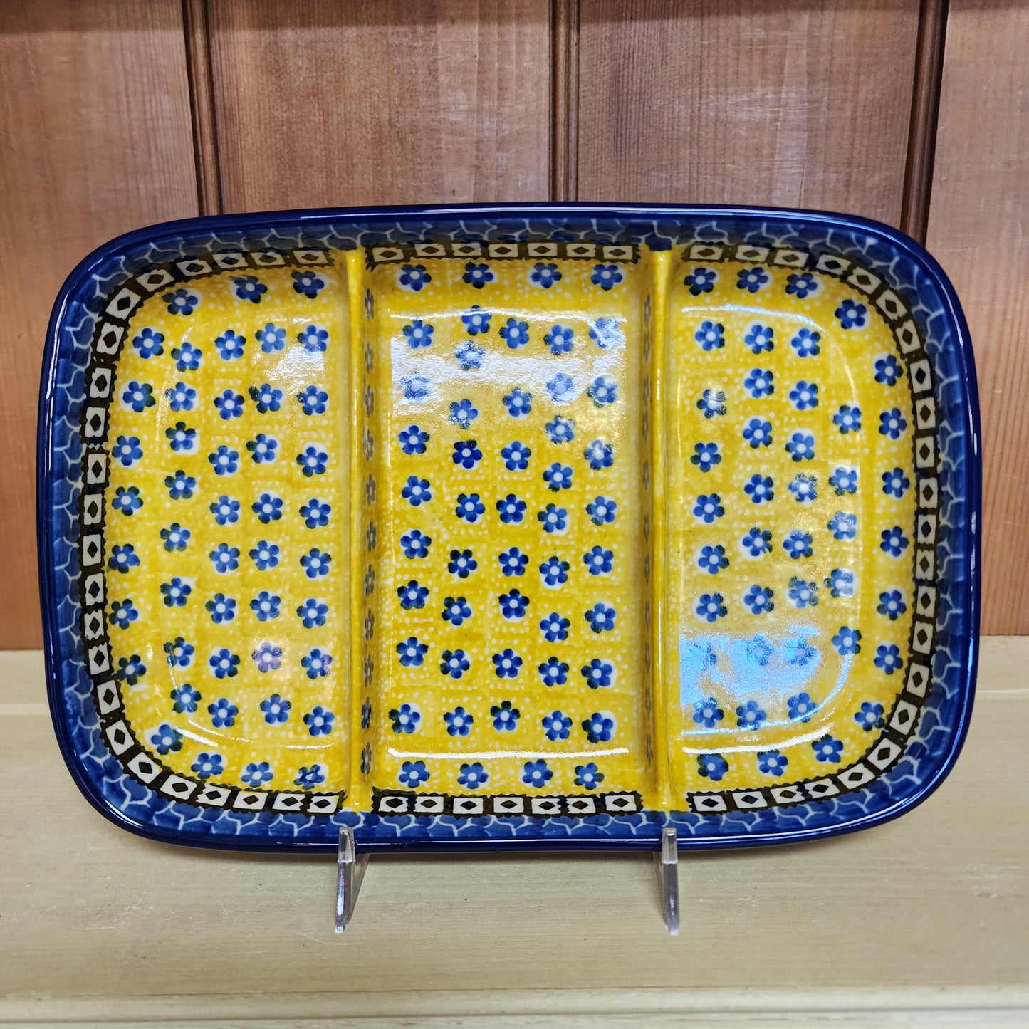 Dish ~ Divided ~6.5" x 9.25" 0859X ~ Sunburst