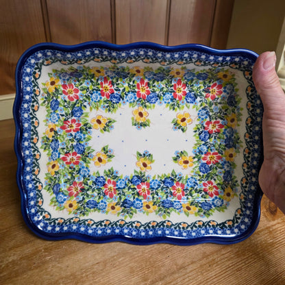 Baker 9.5"x 7.5"x2" 590 Tiny Flowers Ada ruffle baker