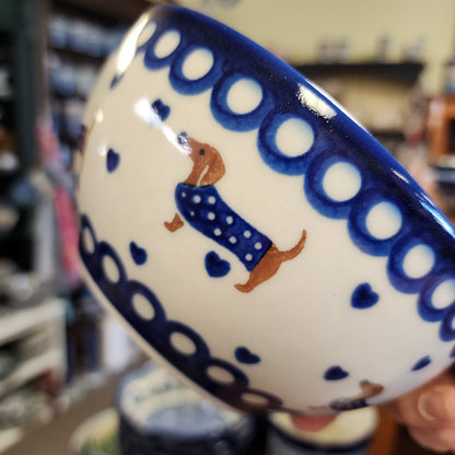 Bowl ~ 6" ~ Dachshund 1322 blue sweater