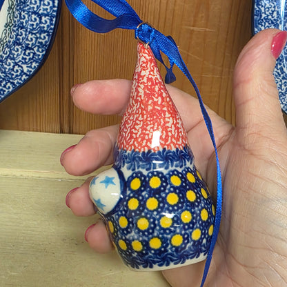 Ornament ~red hat gnome Santa (4")