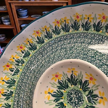 Bowl   Fluted Vegetable 12" x 2" Chip & Dip A23-2777Q  Daffodil pf0526