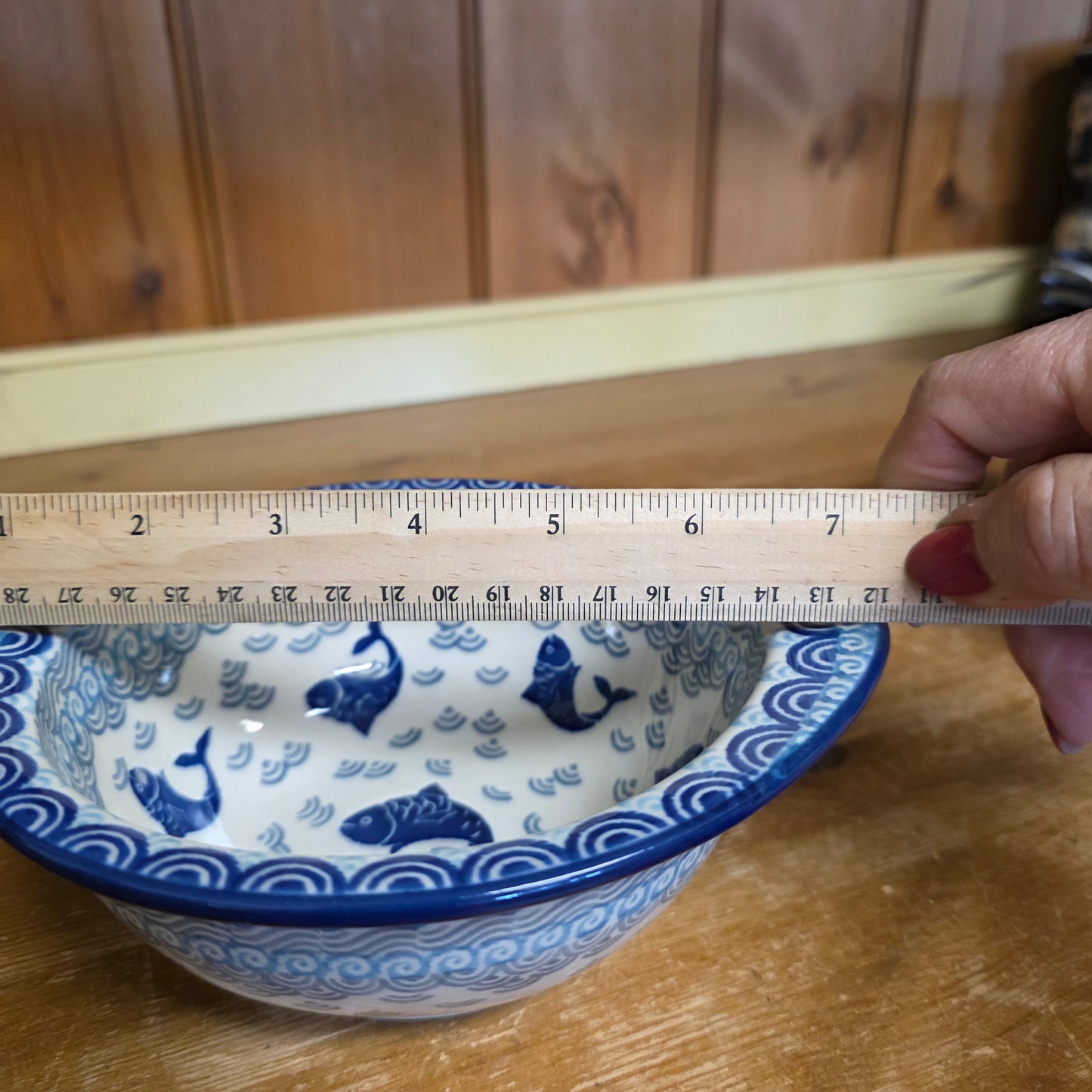 Fish Shaped Bowl ~ Medium 2372X ~ Deep Blue Sea ~ Koi Fish