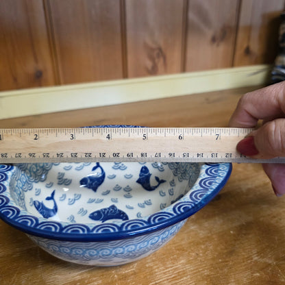 Fish Shaped Bowl ~ Medium 2372X ~ Deep Blue Sea ~ Koi Fish