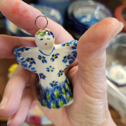 Angel ~ dot flowers 2.5" ornament