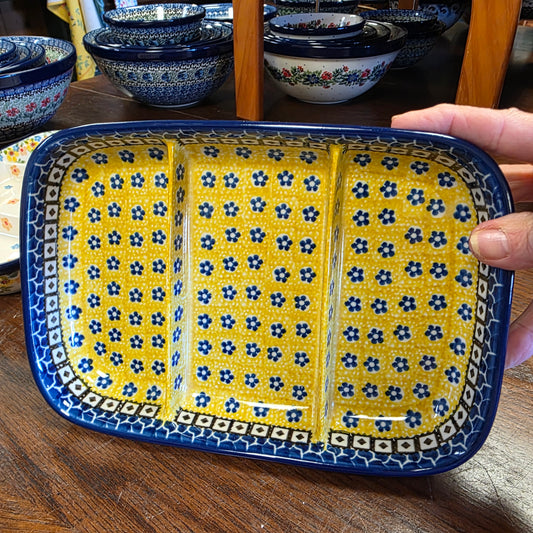 Dish   Divided  6.5" x 9.25"   0859X ~ Sunburst