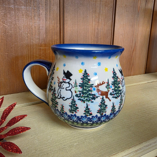 Mug 20 oz bubble snowman trees reindeer