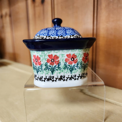 Covered Container   3.25"H x 3.5"W x 4.5"L    1916X ~ Maraschino