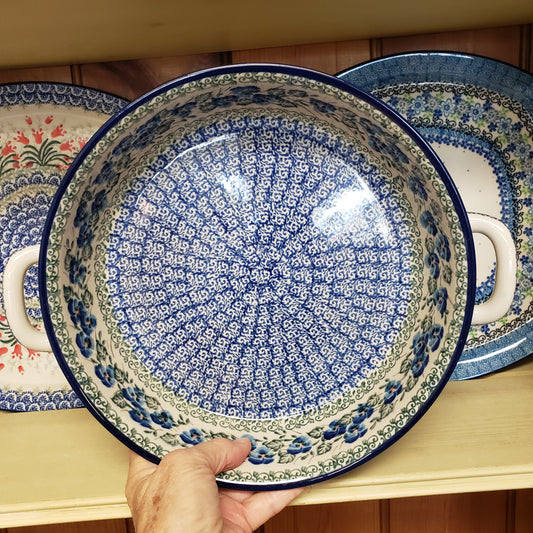 Baker ~ Round w/ Handles ~ 10" 420-2273X Winter Viola