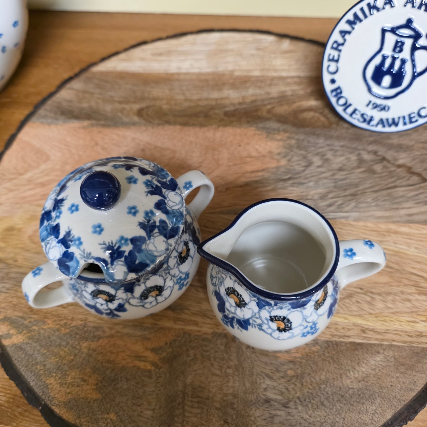 Set ~ Sugar/Creamer Snow Poppy