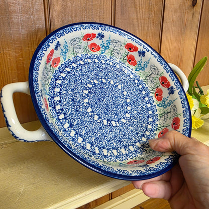 Baker   Round w/ Handles   8" 419-2901X  Red Poppy Garden pf0526