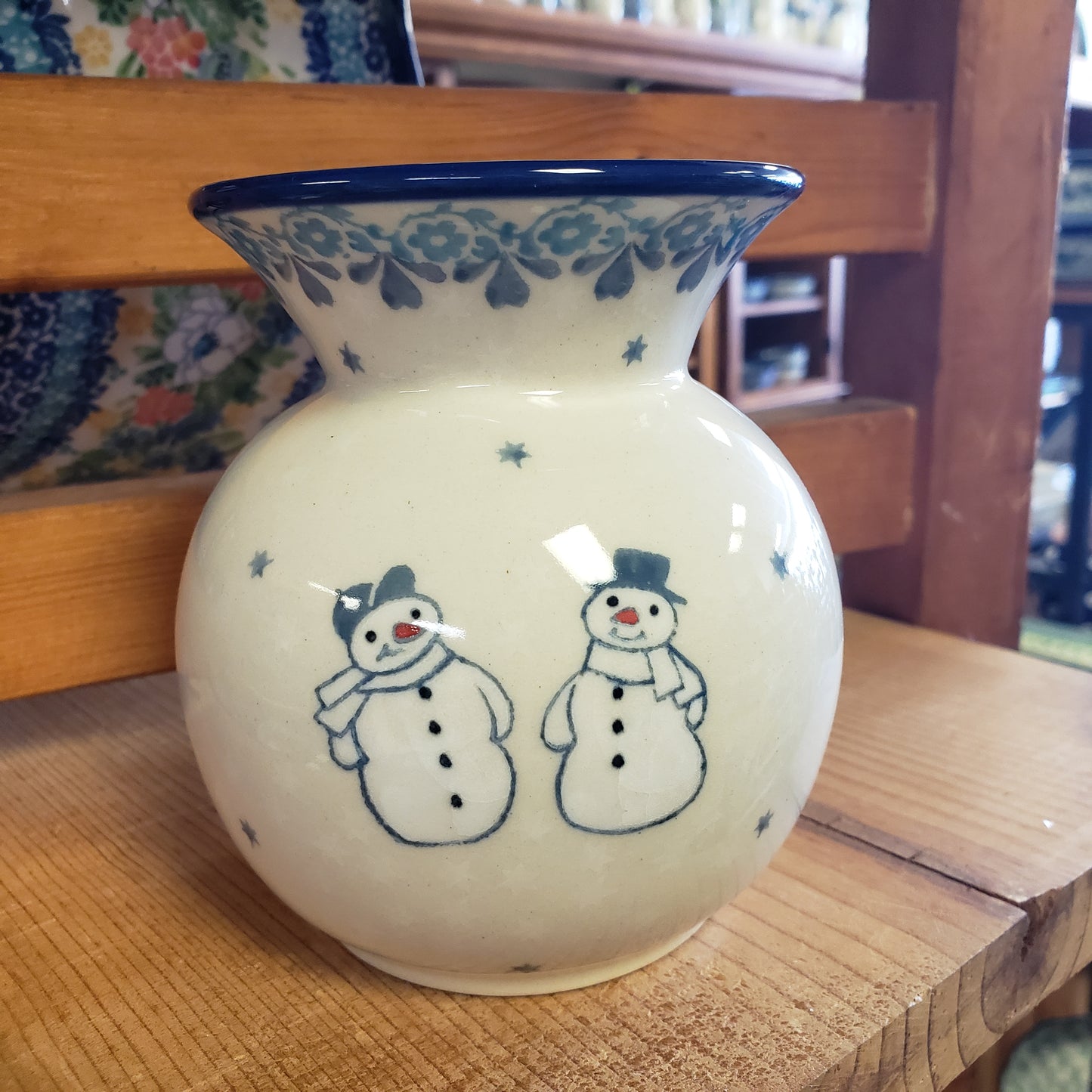 Vase ~ Bubble ~ 4.25" 048-2793X  ~ Frost & Flurry Snowman