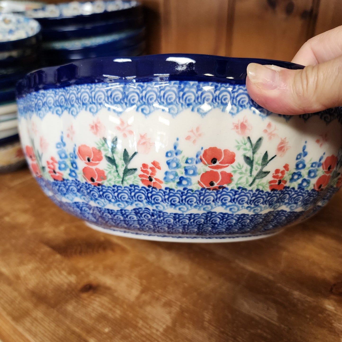 Bowl   Scalloped   10.5" Wx4"d 013-3220X  Whimsical Garden pf0526