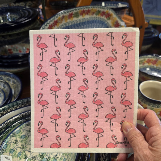 Dishcloth Flamingos Swedish Dishcloth | Reusable Paper Towels