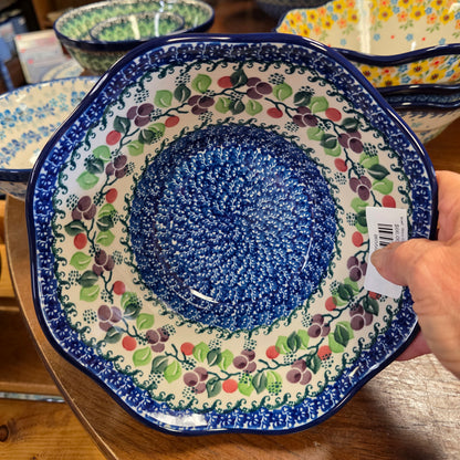 Bowl   Wavy Edge   Small  8" 691-1418X  Burgandy Berry Blue pf0526
