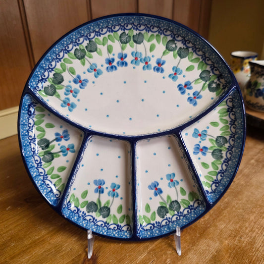 Plate ~ Divided Dish   8.75"  499-2668X  Dutch Iris  small round