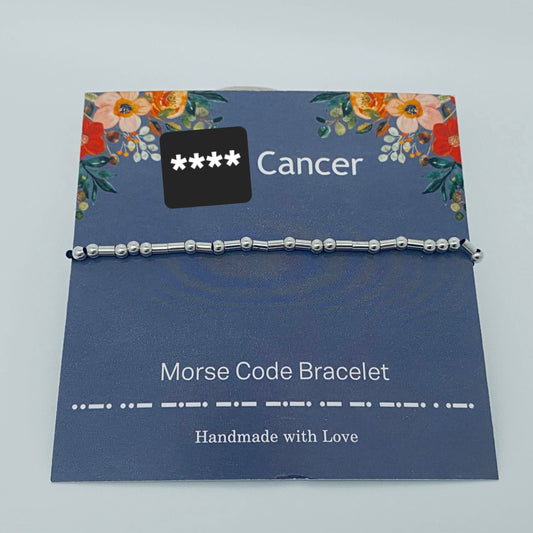 Bracelet **** Cancer  Morse Code Bracelets: (4 letter word) cancer