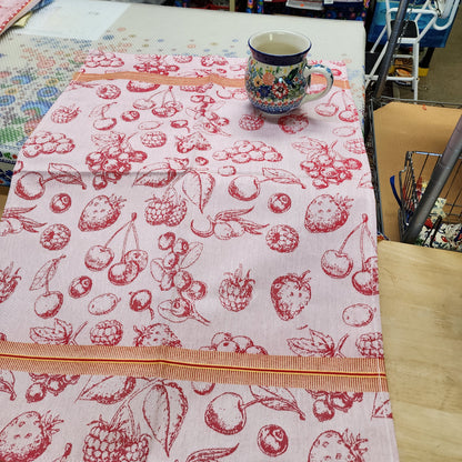 Tea Towel Red Fruits 20" x 28" European Tea Towel