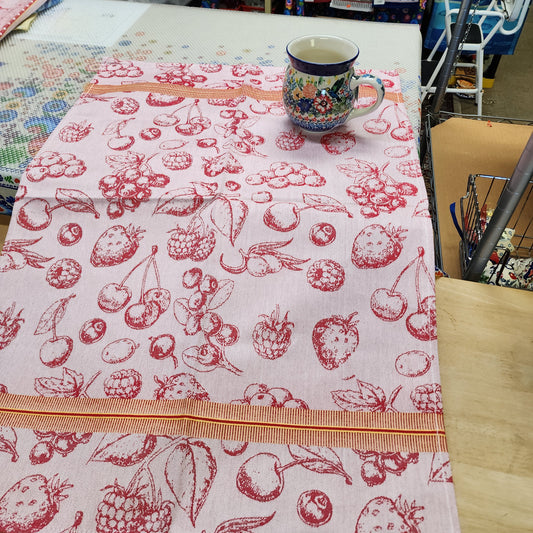 Tea Towel Red Fruits 20" x 28" European Tea Towel