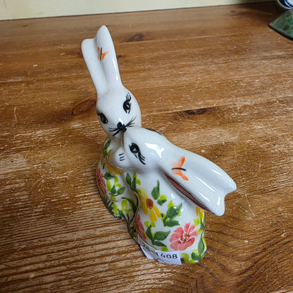 Kissing Bunnies Pink 3.5"H