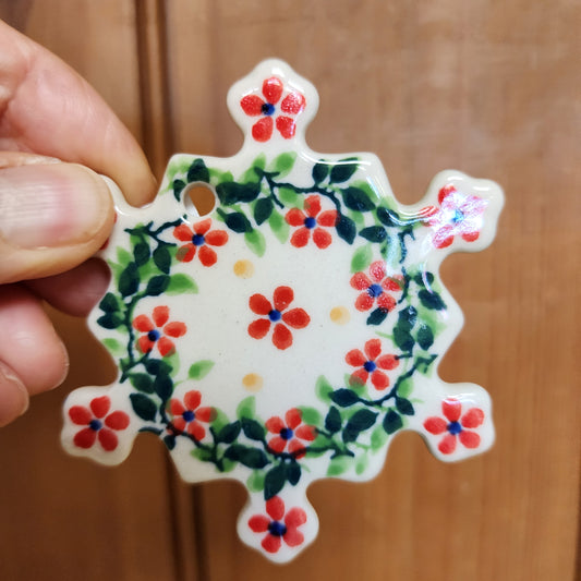 Ornament   Snowflake   3" x 3"   2284X ~ Cherries Jubilee
