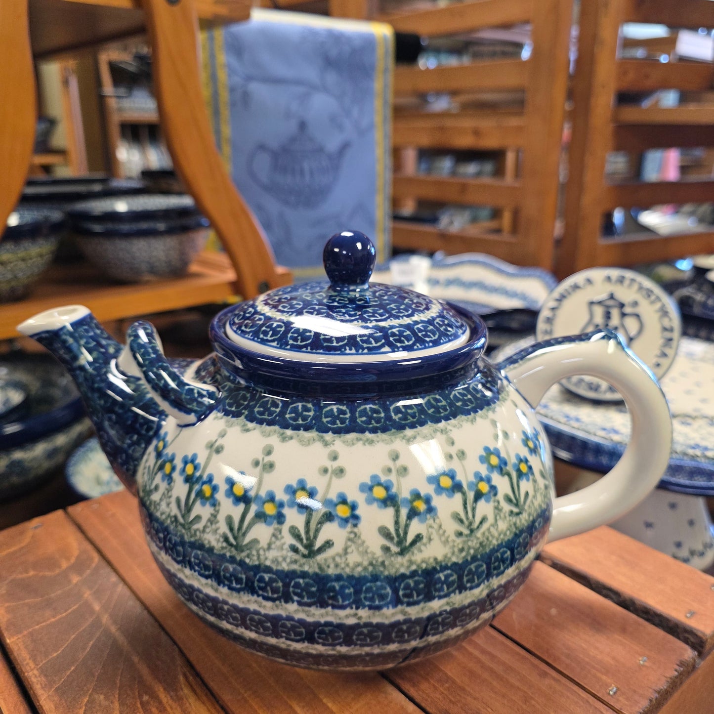 Teapot   1.75 Qt  444-0614X  Blue Spring Daisy pf0526