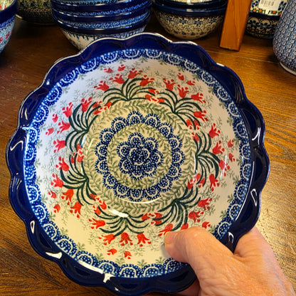 Bowl   Scalloped Edge   7"   1437X ~ Crimson Bells
