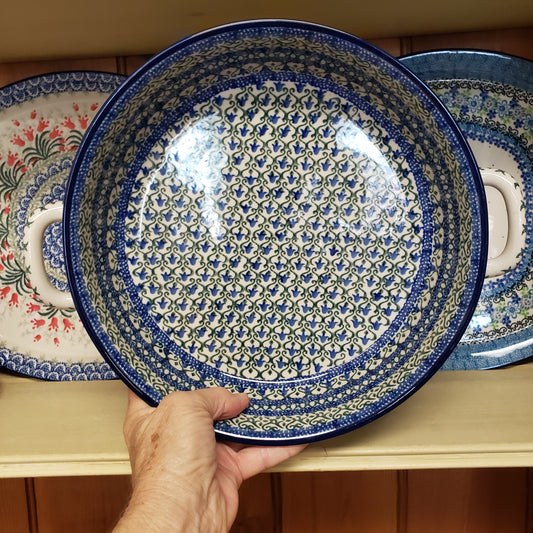 Baker ~ Round w/ Handles ~ 10" 420-0585X Tulip Trellis