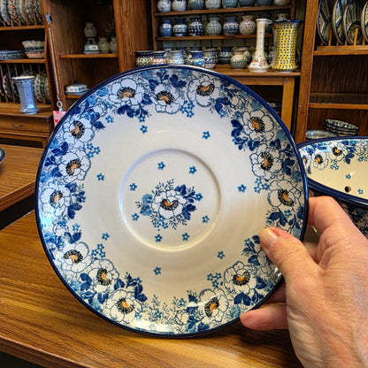 Berry Bowl w/ Saucer   8"W  470-2222X  Snow Poppy pf0526