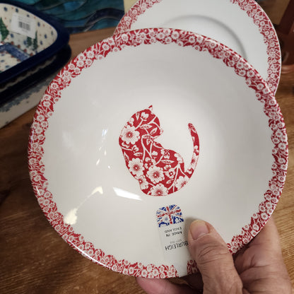 Burleigh 2 pc Bowl & Plate Red **NOT Polish Pottery