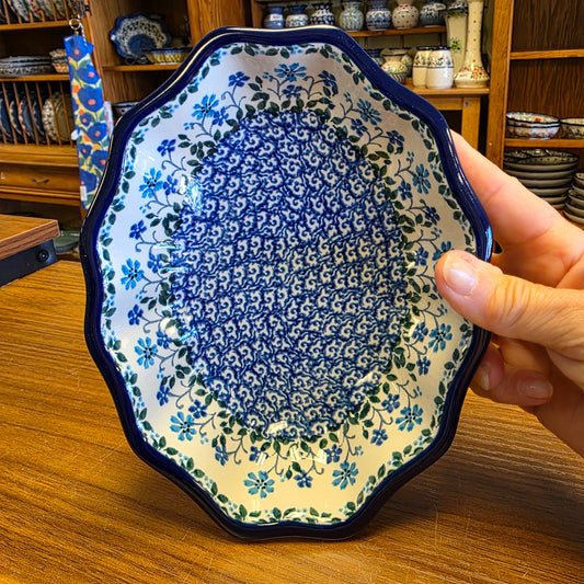 Bowl   Oval Fluted   6" x 7.5" A27-2785X  Georgia Blue pf0526