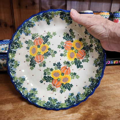 Pie Fluted 1047 sunflower and pumpkin (10"x1 3/4")