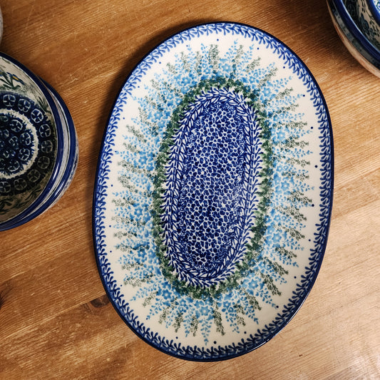 Oval Platter ~ Small 10.5" x 7.3"    G69-3279X  Virginia Bluebells pf0526