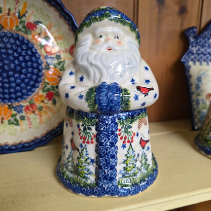 Santa Jar ~ 8" H.  Cardinals  Kalich