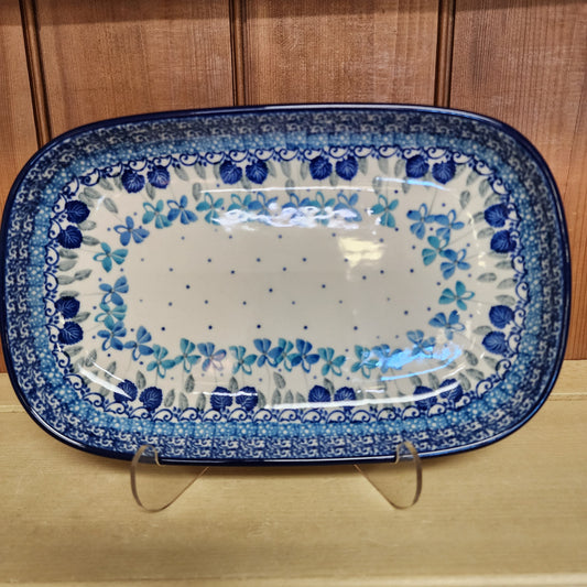 Tray ~ Shallow Rectangular ~ Small 2751X ~ Blue Orchids