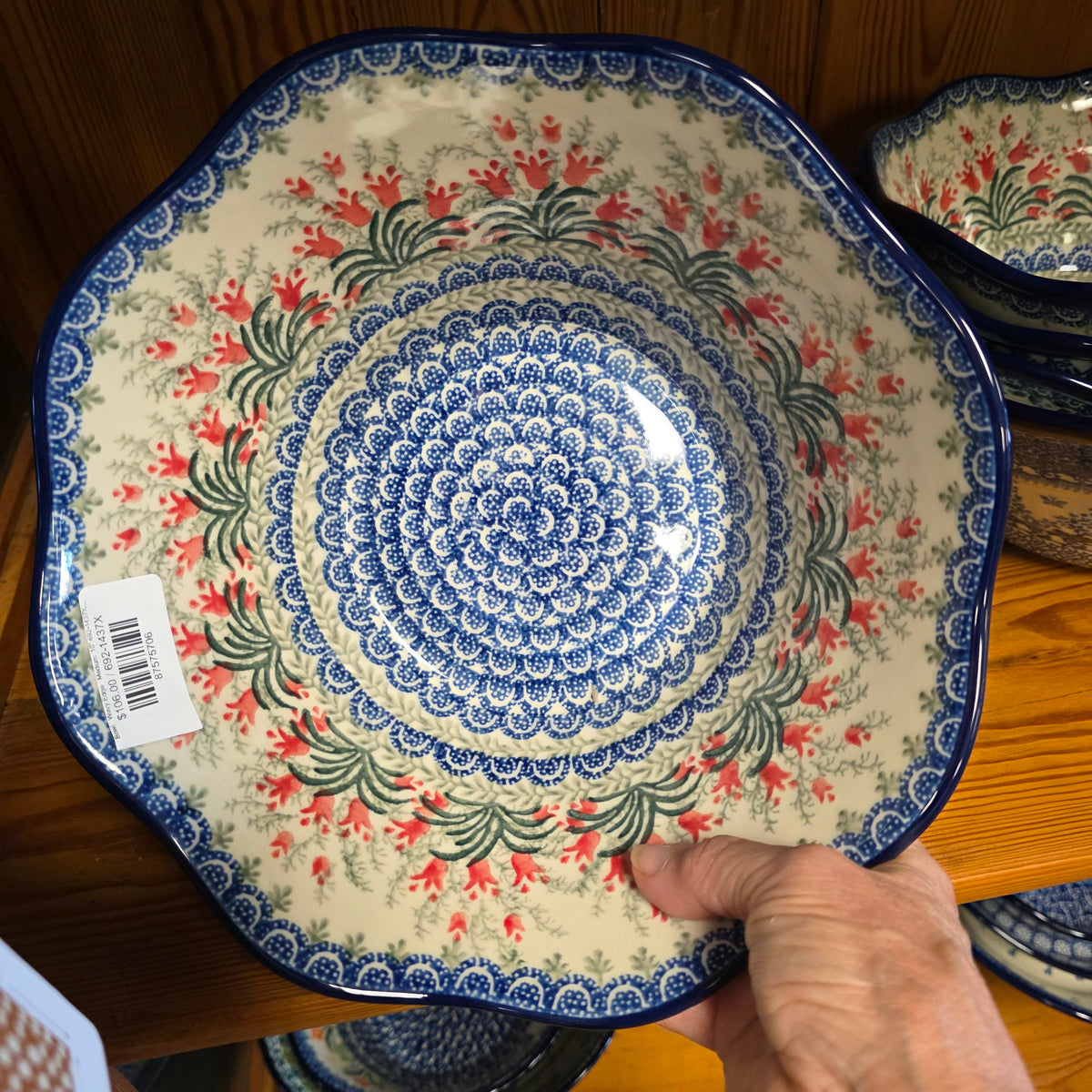Bowl   Wavy Edge   Medium  10" 692-1437X  Crimson Bells pf0526