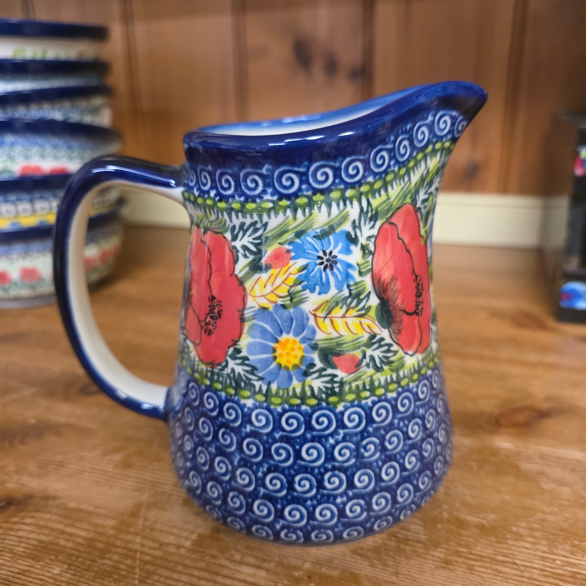 Pitcher 3 cup 5.5"h  ~  ART2 red poppy