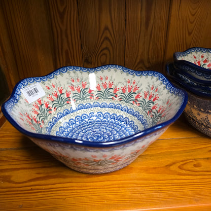 Bowl   Wavy Edge   Medium  10" 692-1437X  Crimson Bells pf0526