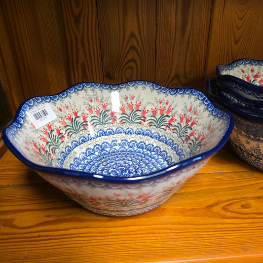 Bowl   Wavy Edge   Medium  10" 692-1437X  Crimson Bells pf0526