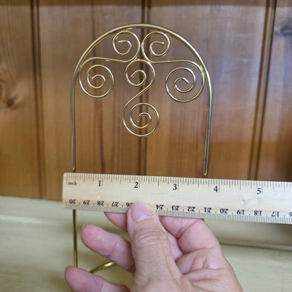 Stand / Arched Gold Ornament holder Scroll 8" x 3.75" x 3.75" (Ornament NOT included)
