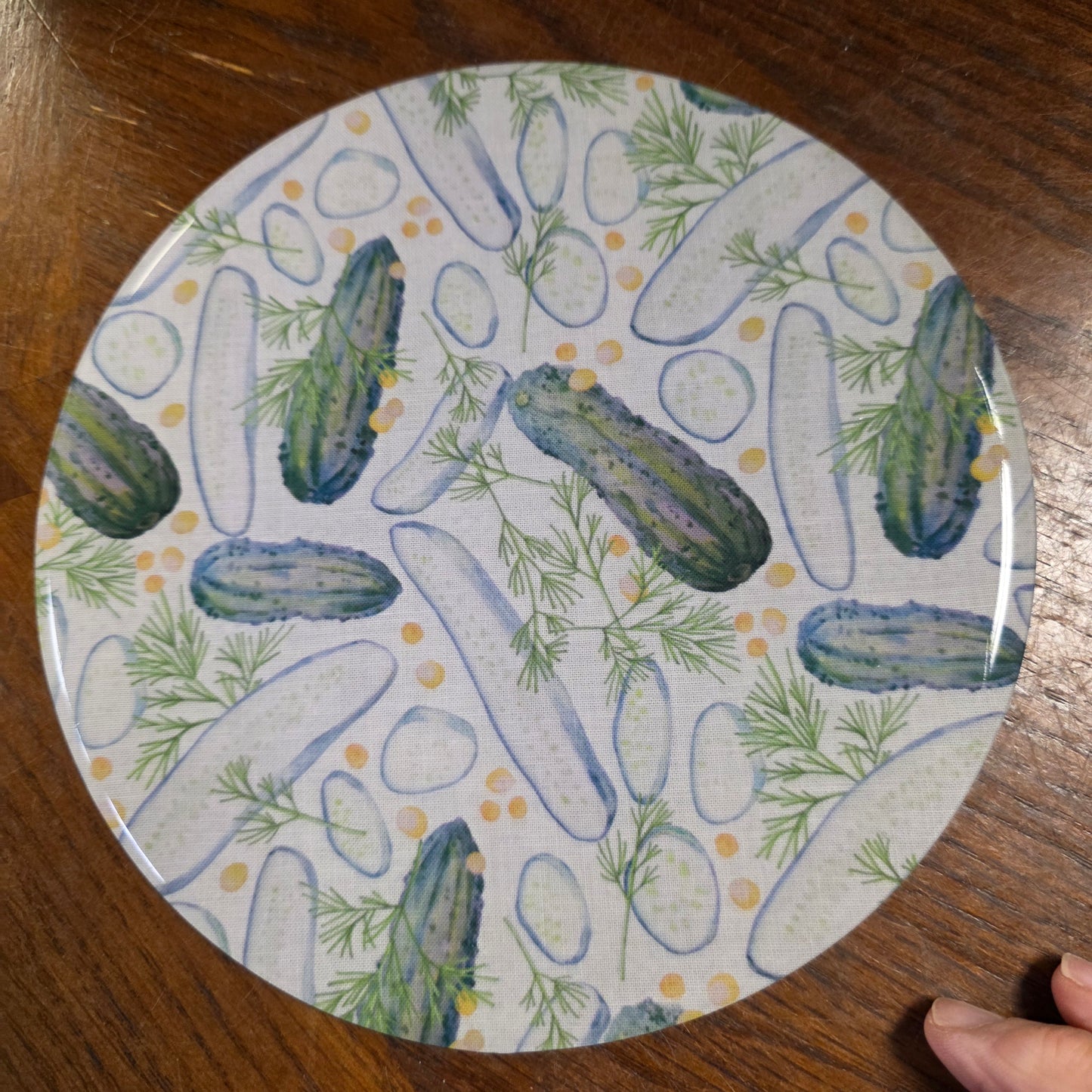Silicone Trivet  Dill Pickle: 8" Round Trivet / Silicone