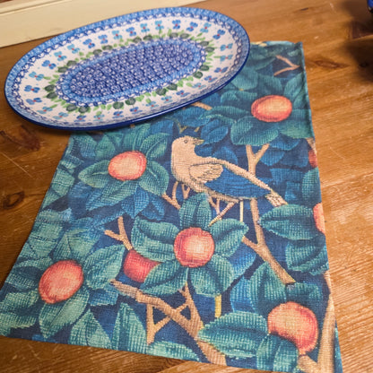 Towel ~ Linen  Woodpecker ~ Lithuania ~ William Morris