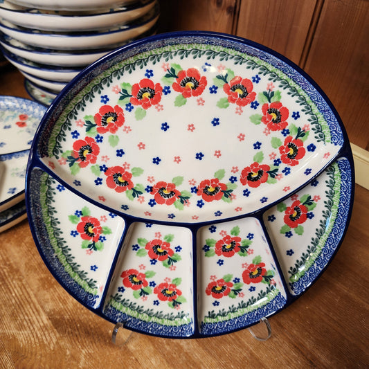 Divided Dish   10"  498-3219X  Danish Garden pf0526