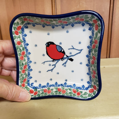 Bowl ~ Shallow Fluted 630-U5179  Red Birds M Starzyk