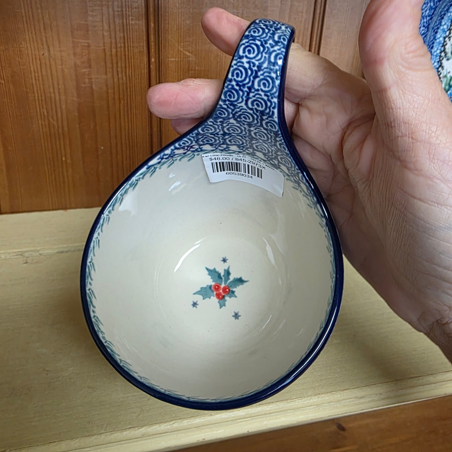 Bowl w/ Loop Handle   16 oz    2973X ~ Winter Holly