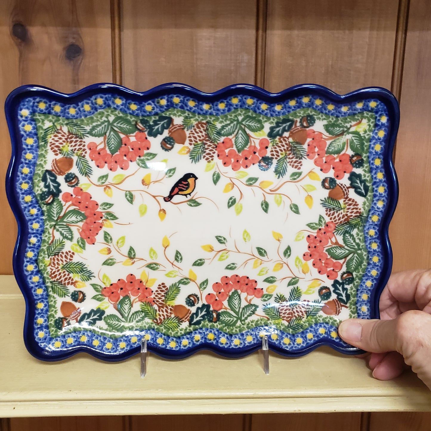 Platter Bird ~ 9.5" x 7" ruffle
